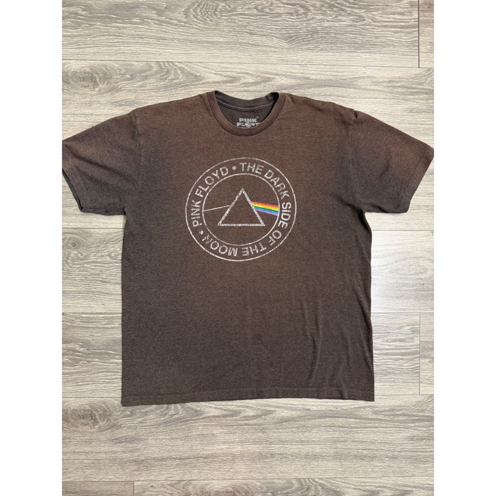 Pink Floyd Tee L Dark Side of the Moon Graphic T-Shirt Brown Heather Mens Rock